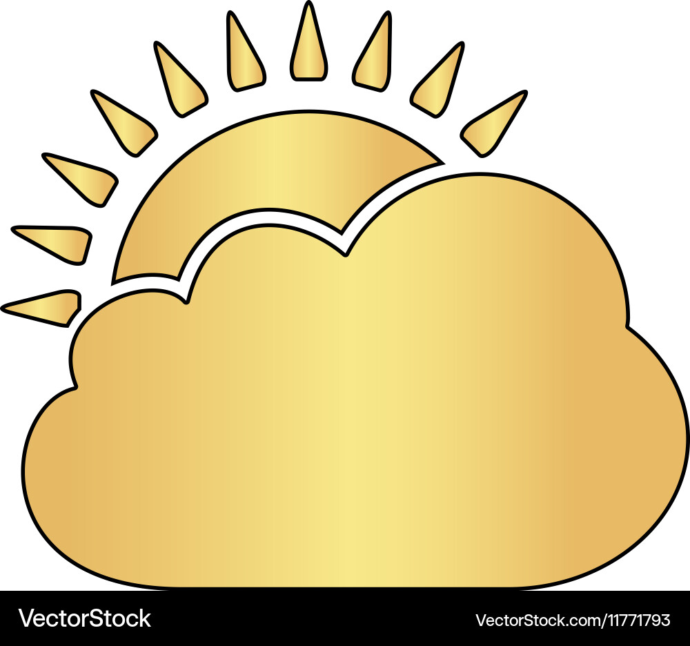Sun and cloud computer symbol vector image
