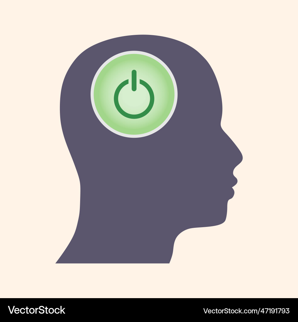 Switch button to turn on brain activity active Switch button to turn on brain activity active vector image