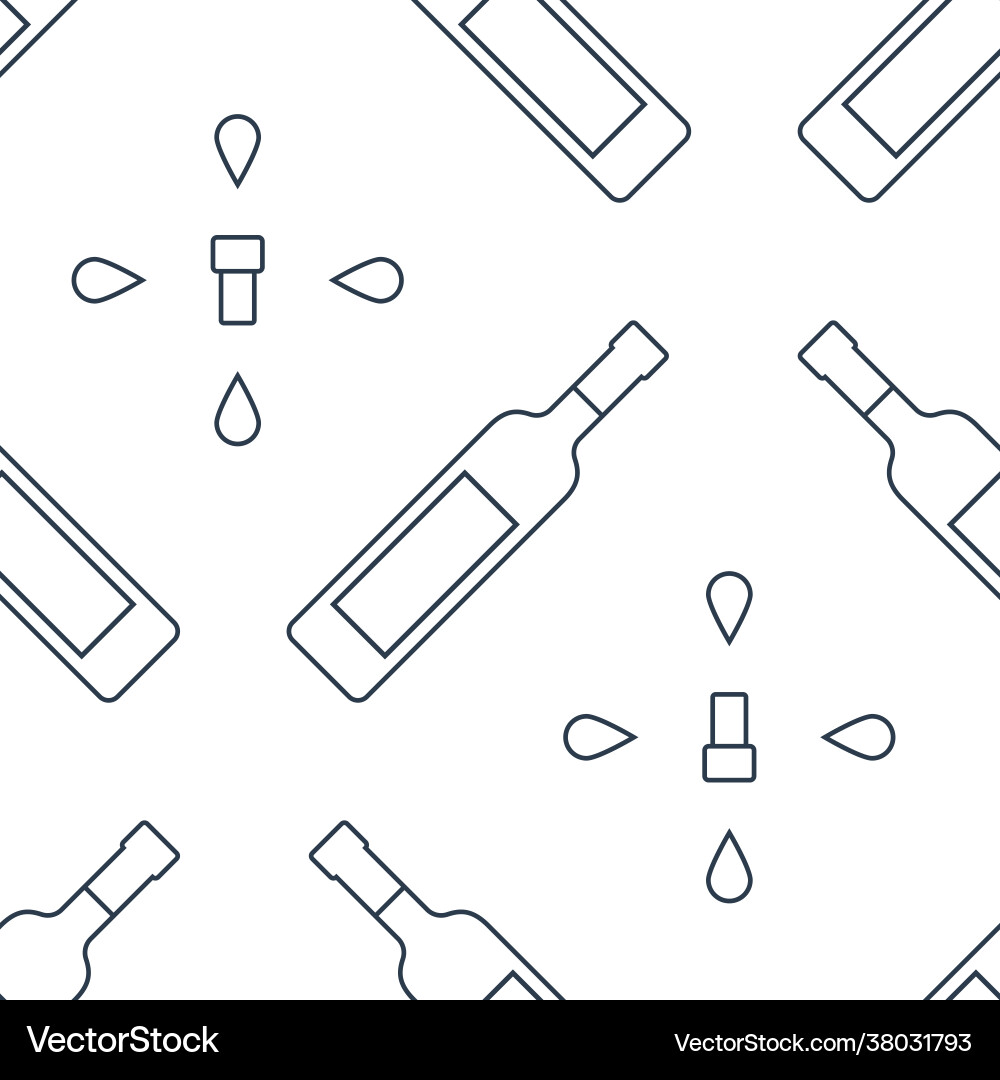 Vodka bottles seamless pattern with drops Vector Image