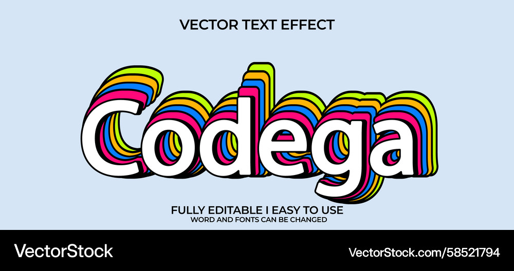 3D Text Effect - Editable Vector Image