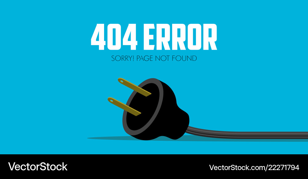 404 error website not found graphic design vector image