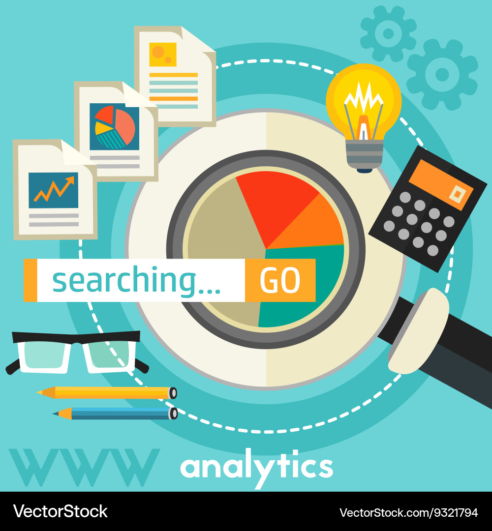 Analytics Search & Data Concepts Vector Image