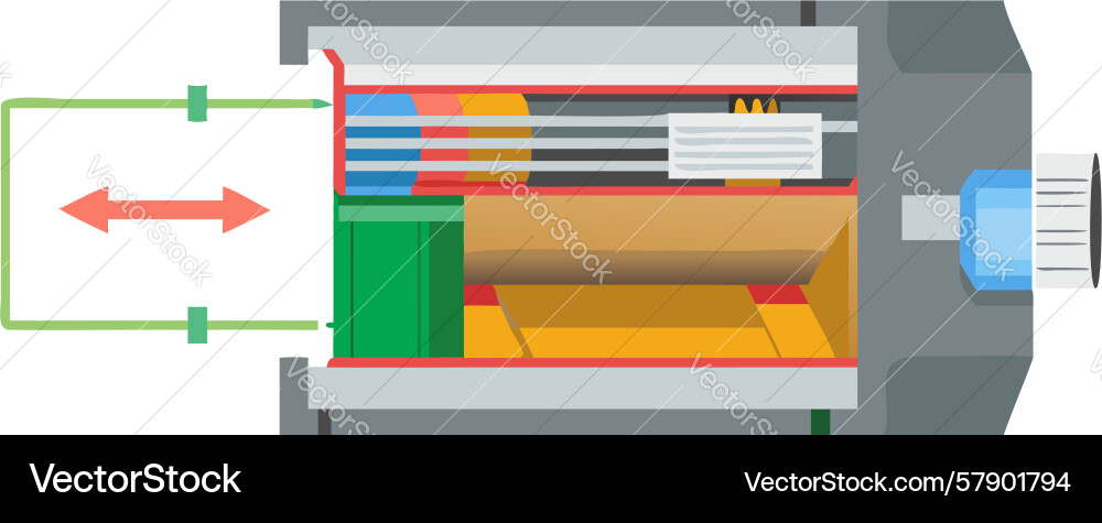 Automated process machine icon in-out flow system vector image
