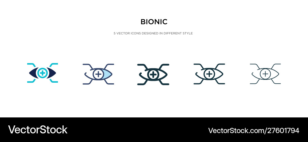 Bionic icon in different style two colored vector image