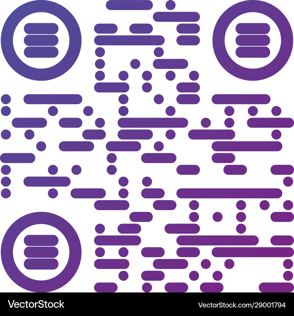 Creative qr code sign round icon scan symbol vector image