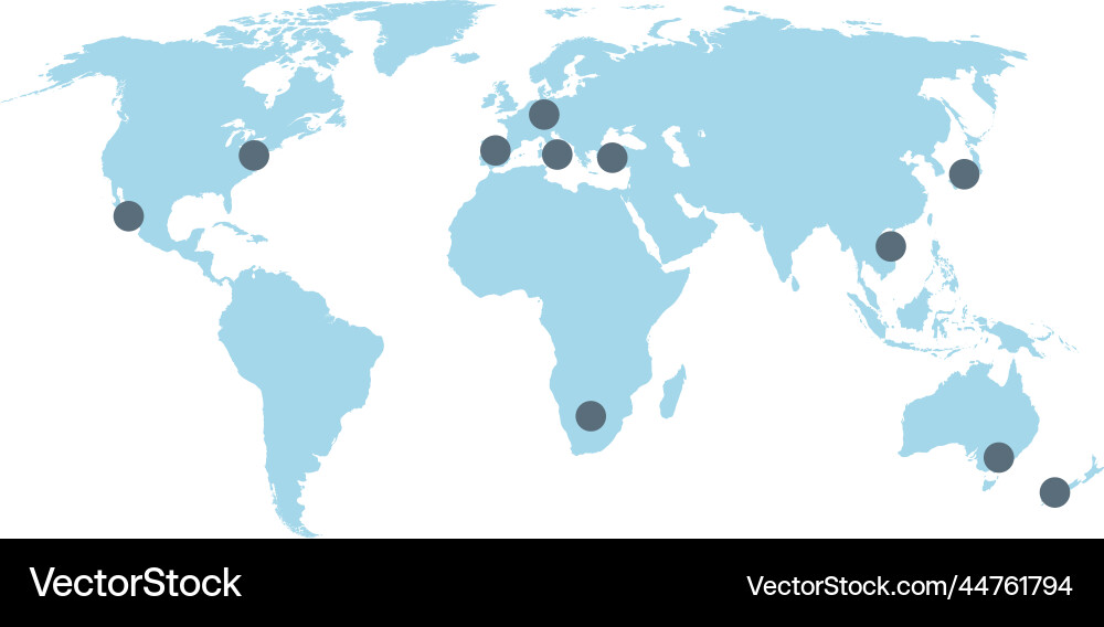 Global World Map with Location Points vector image
