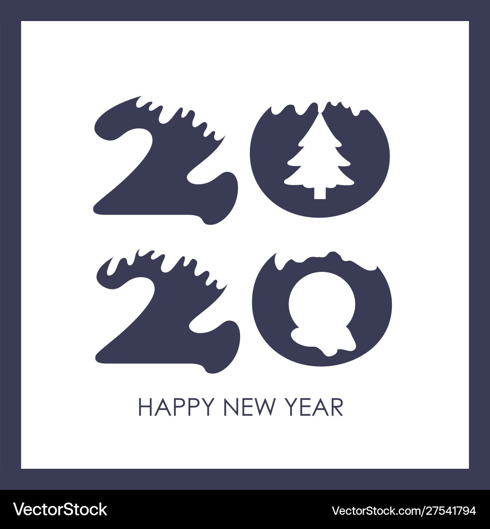 Happy new year 2020 text design pattern Happy new year 2020 text design pattern vector image