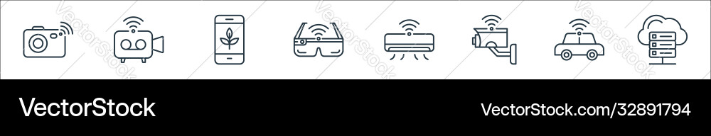 Internet things line icons linear set quality Internet things line icons linear set quality Vector Image