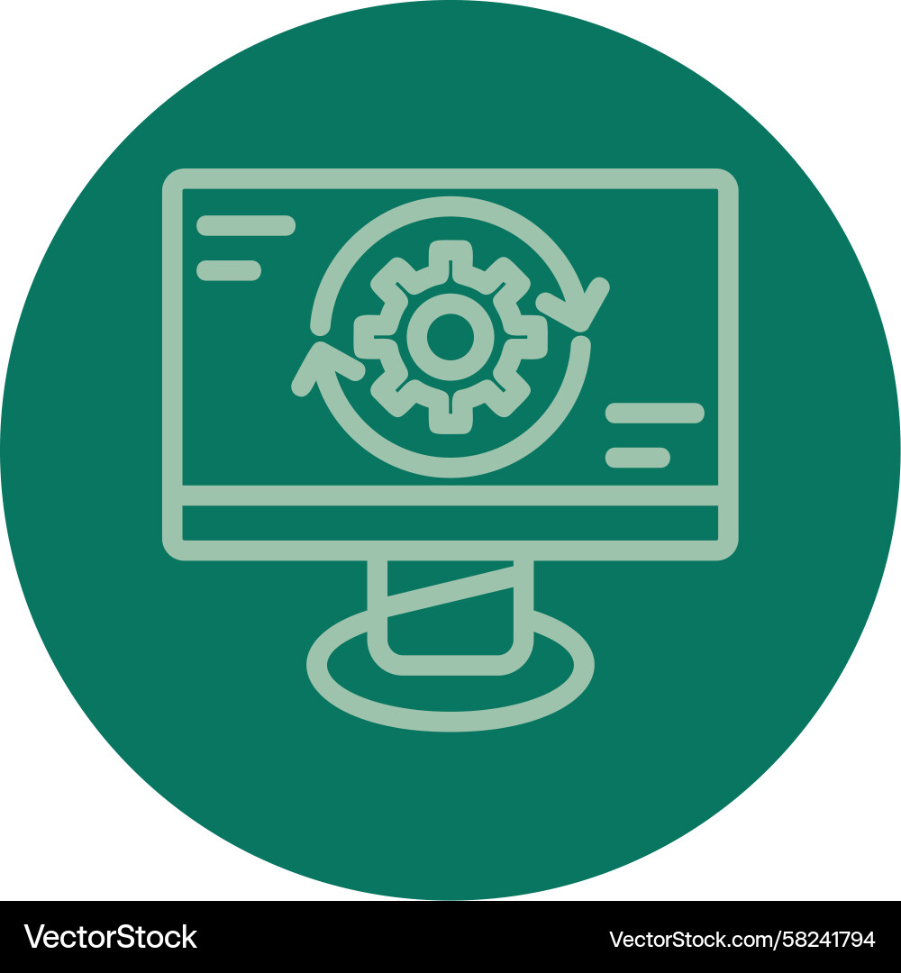 Multi-Color Sync Line Icon Vector Image