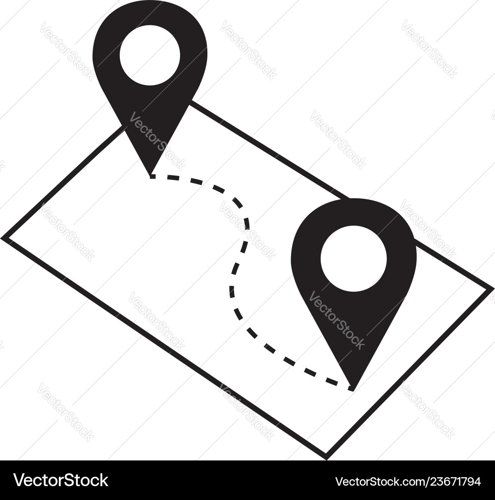 Pin map navigation locator position vector image