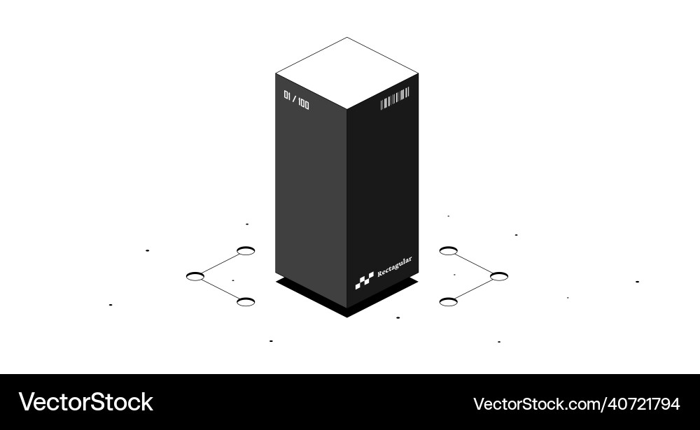 Rectangular prism mathematical figure Rectangular prism mathematical figure vector image