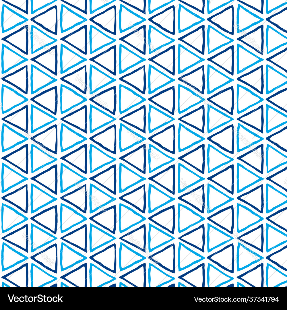 Seamless repeating pattern blue triangles Seamless repeating pattern blue triangles vector image