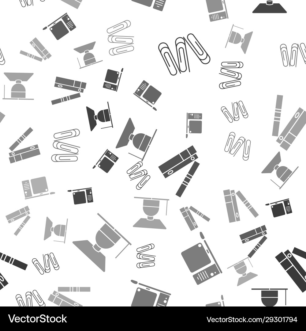 Set paper clip computer monitor with keyboard Set paper clip computer monitor with keyboard vector image