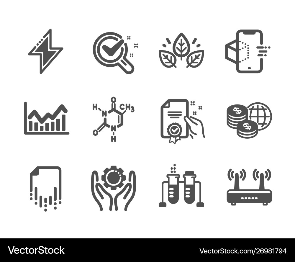 Set science icons such as recovery file world Set science icons such as recovery file world vector image