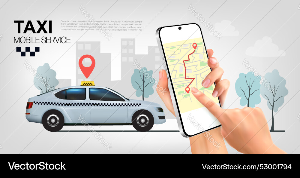 Taxi Service Konzept gelb Autofahren Taxi Service Konzept gelb Autofahren vektorbild