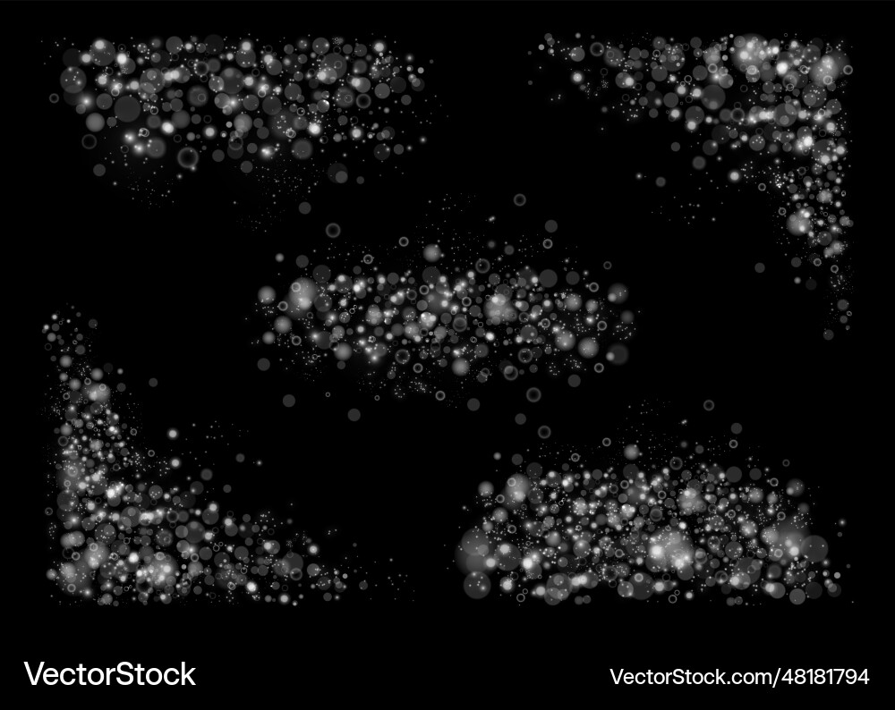 Texture abstract white or silver glitter on black vector image