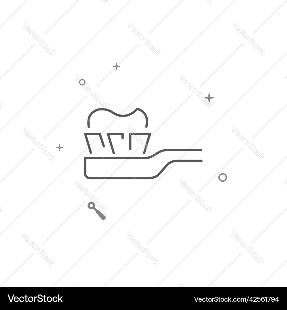 Toothbrush with paste simple line icon Vector Image