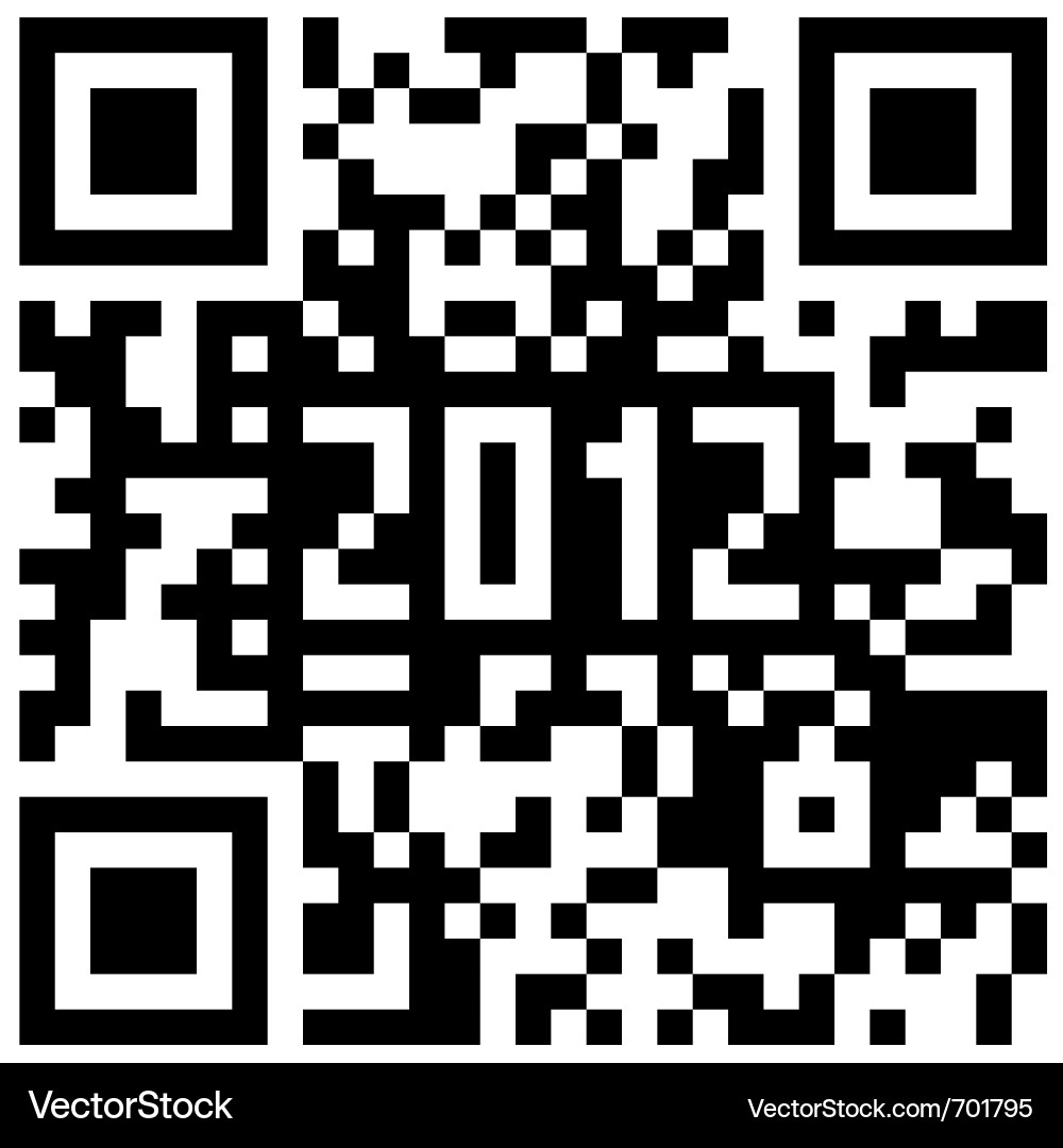 2012 new year counter qr code vector image