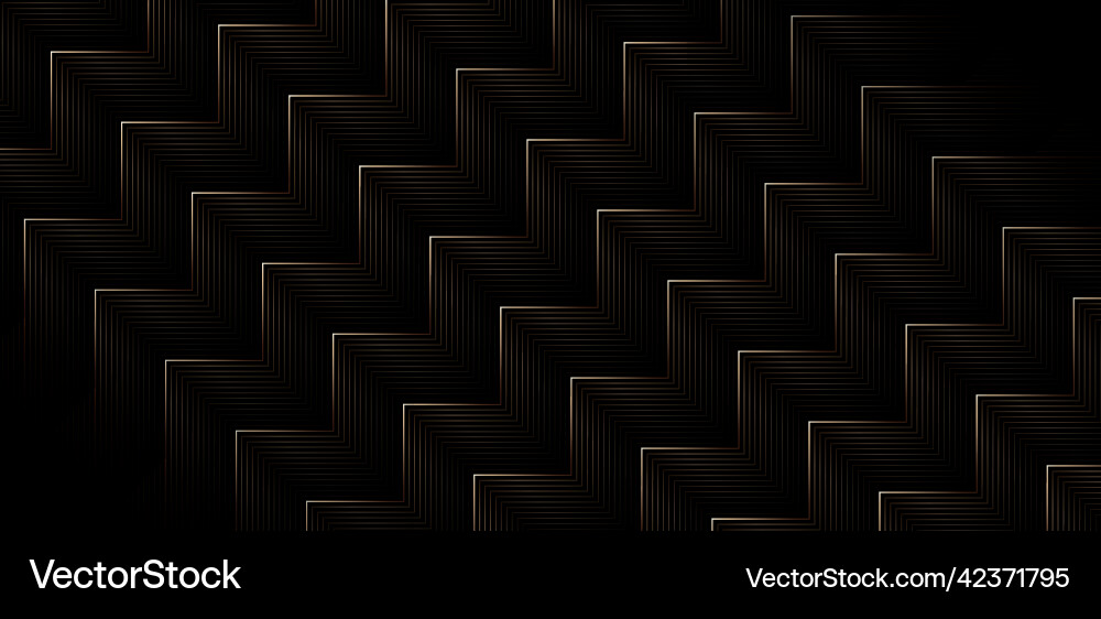 Abstract gold zigzag pattern on black background Vector Image