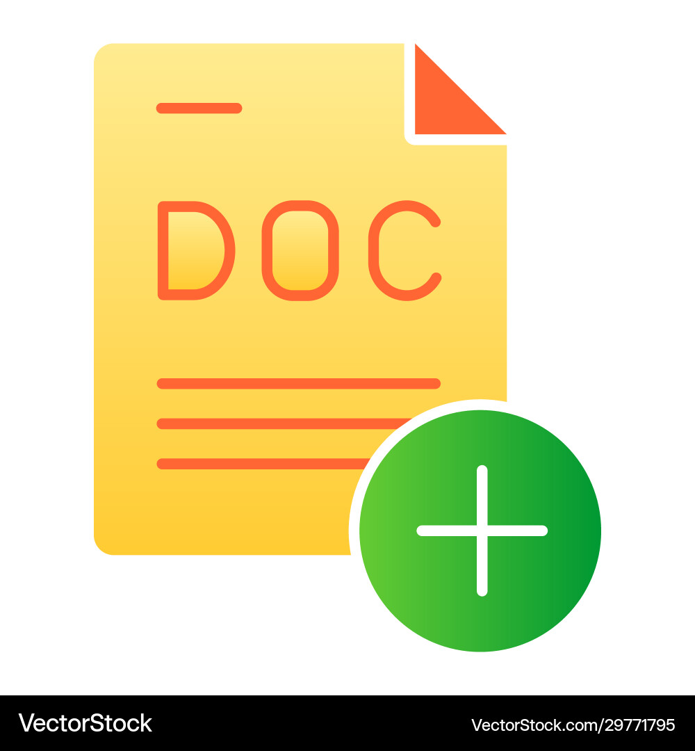 Add document flat icon file with plus vector image
