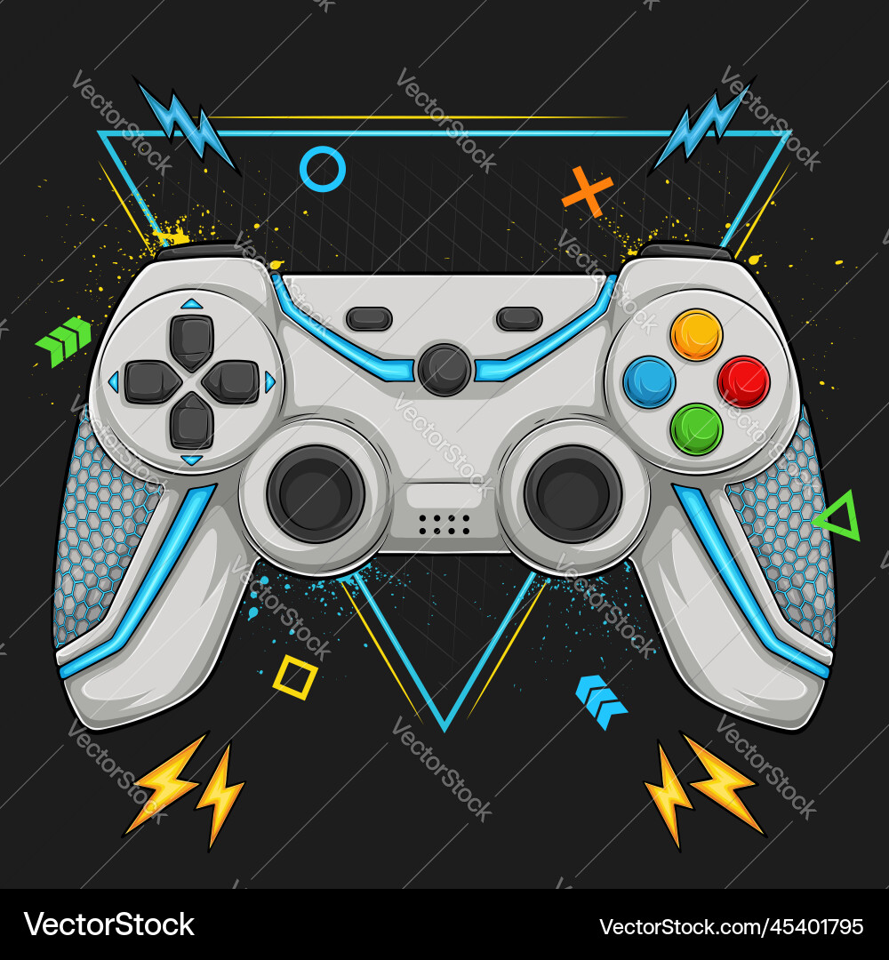 Colorful Joystick Game Controller Vector Image