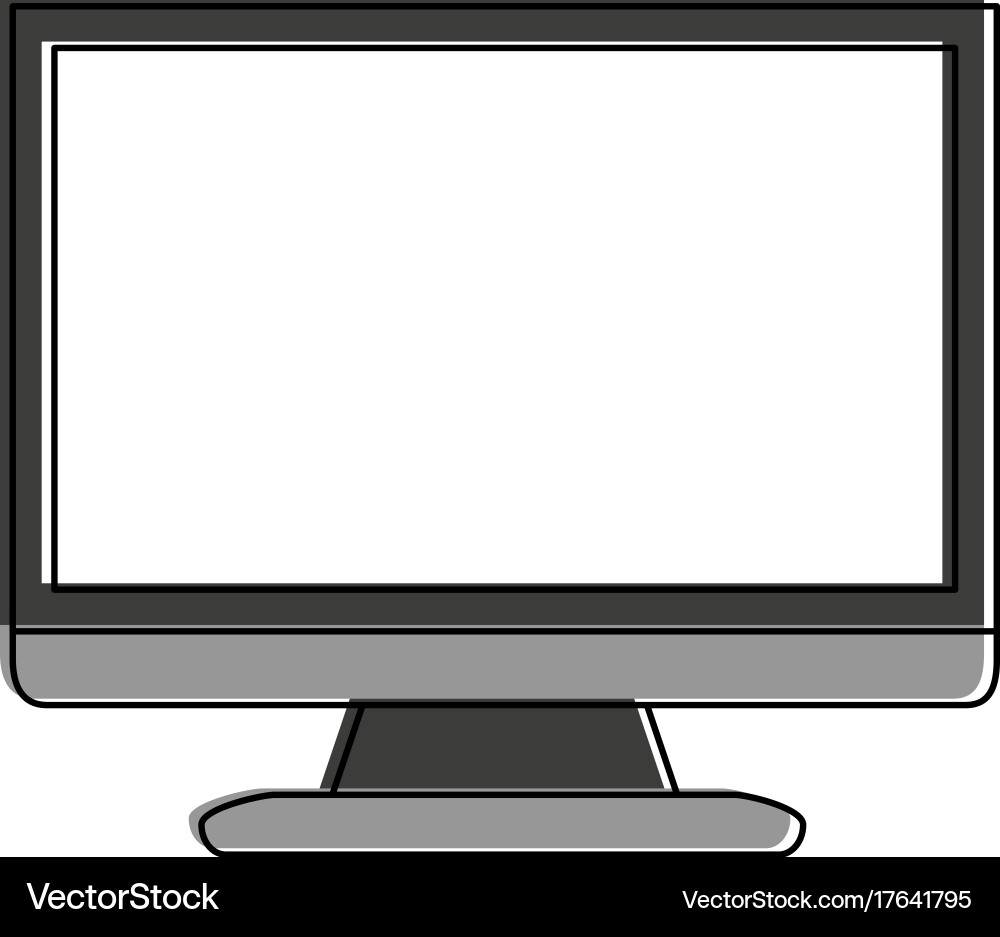 Computer monitor with blank screen icon image vector image