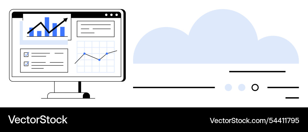 Data analytics dashboard with growth charts Data analytics dashboard with growth charts vector image
