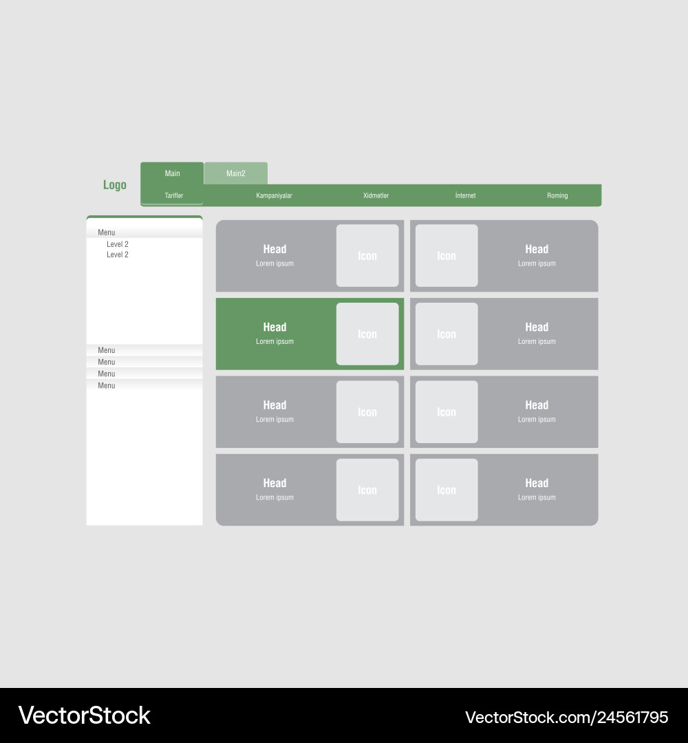 Digital application interface vector image