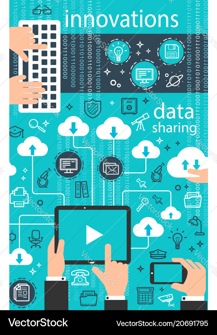 Digital Technology & Data Network vector image