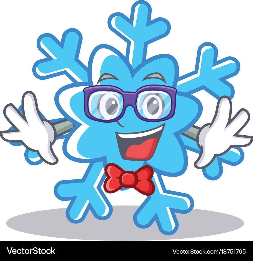 Geek snowflake character cartoon style Vector Image