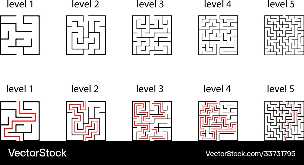 Maze design element for shape one way Maze design element for shape one way vector image