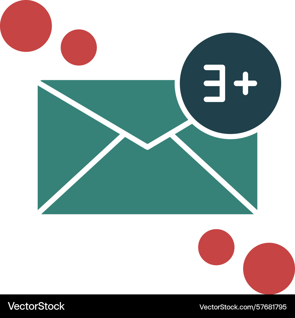 Message notification glyph multi color icon Vector Image