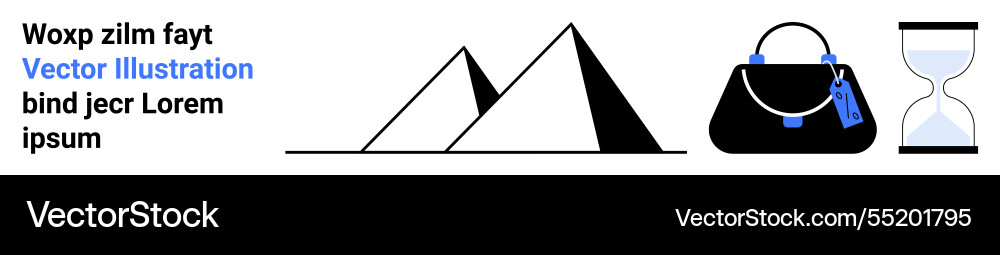 Minimalistic elements with pyramids handbag Minimalistic elements with pyramids handbag Vector Image