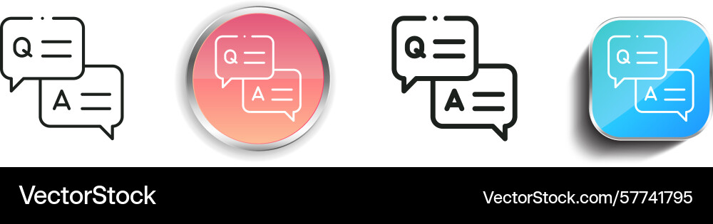 Qa icon thin linear regular and button style Qa icon thin linear regular and button style vector image