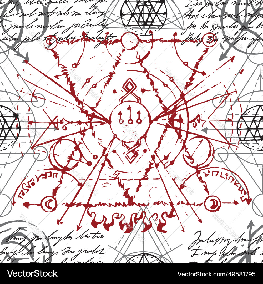 Seamless pattern with sacred geometry elements vector image