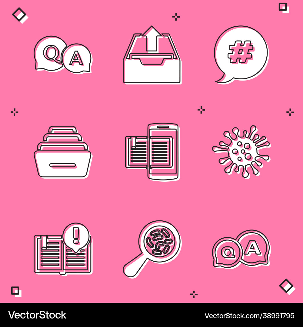 Set question and answer upload inbox hashtag Set question and answer upload inbox hashtag vector image