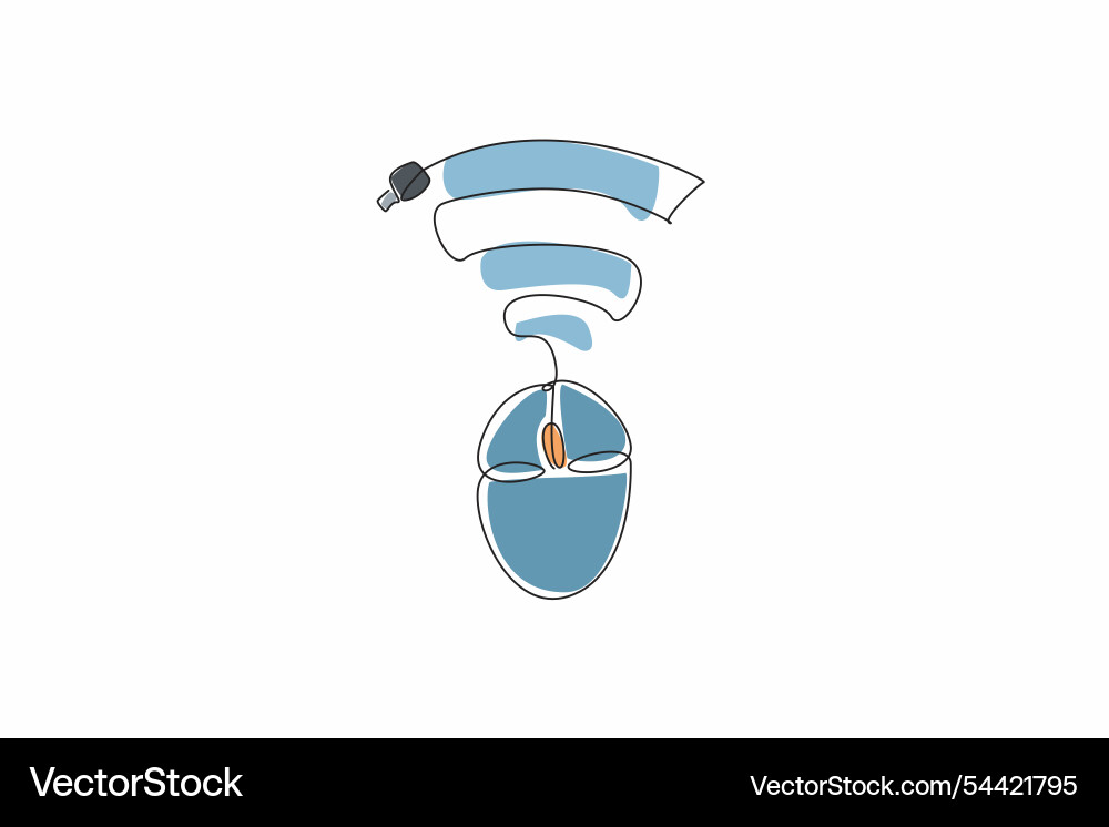 Single continuous line drawing a computer mouse Single continuous line drawing a computer mouse vector image