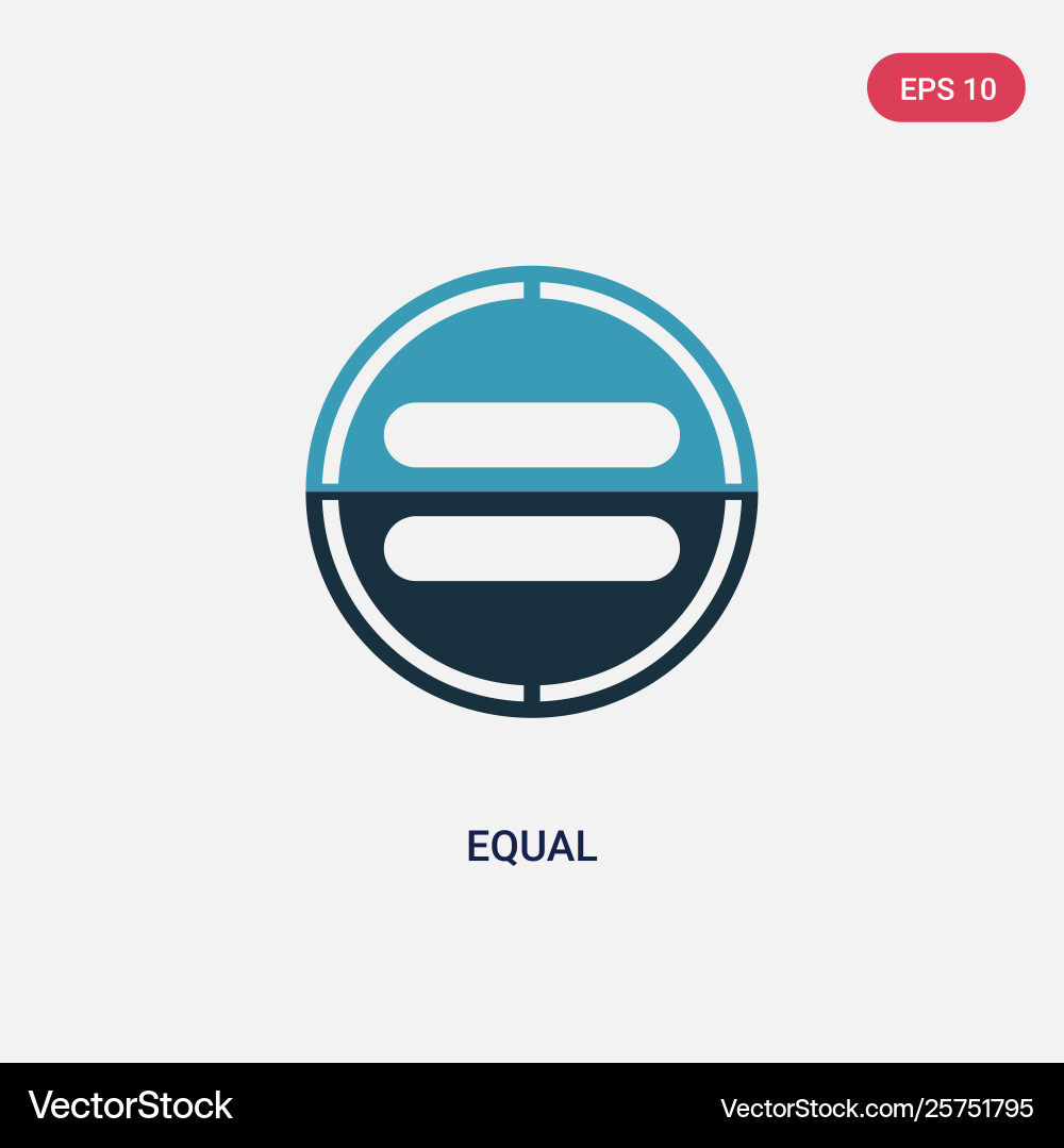 Two color equal icon from user interface concept vector image