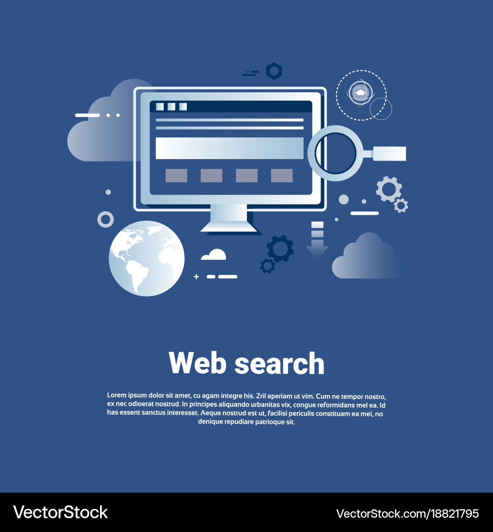 Web search template internet banner with copy vector image