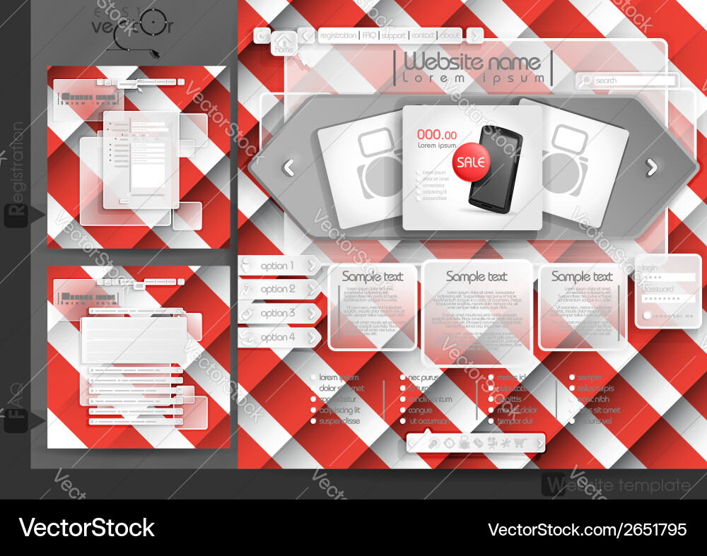 Website design template menu elements Vector Image