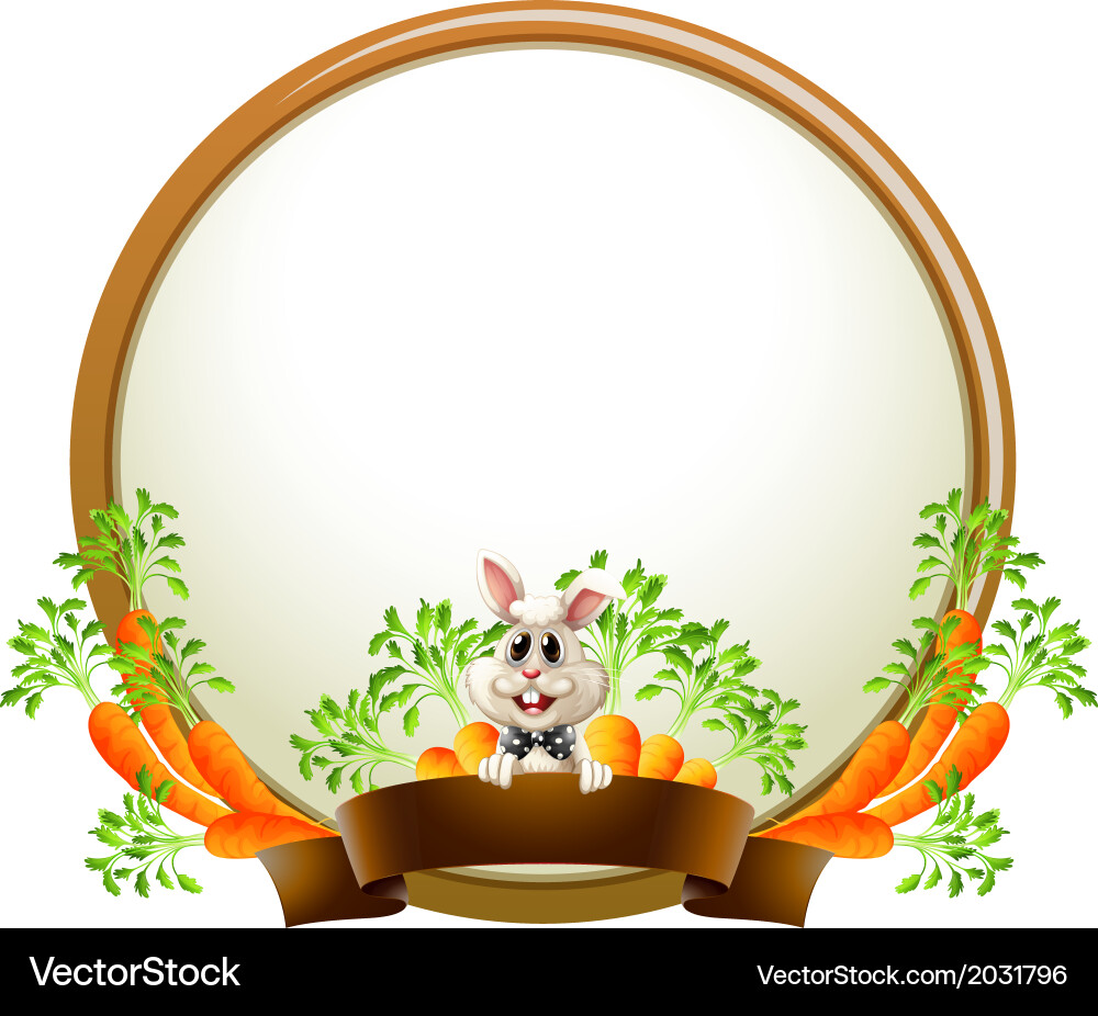A round empty template with rabbit Vector Image
