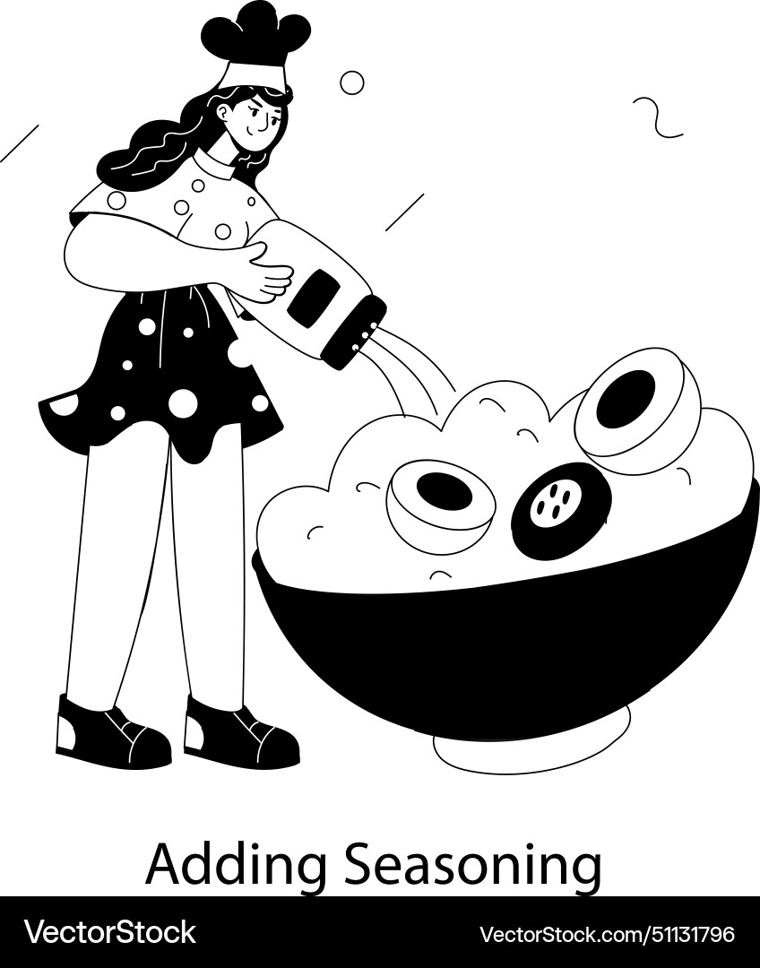 Adding seasoning vector image