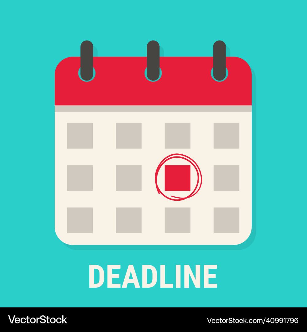 Calendar with red date marked vector image