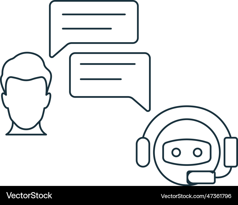 Chat bot icon monochrome simple sign from speech Vector Image