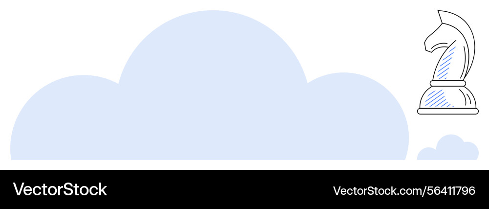 Cloud computing strategy concept with chess knight Cloud computing strategy concept with chess knight vector image
