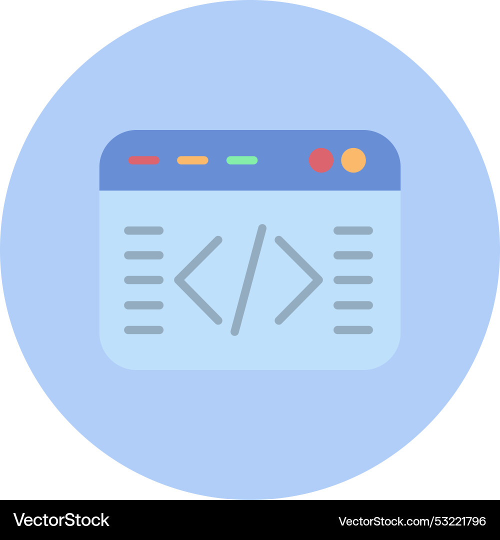 Coding flat circle icon vector image