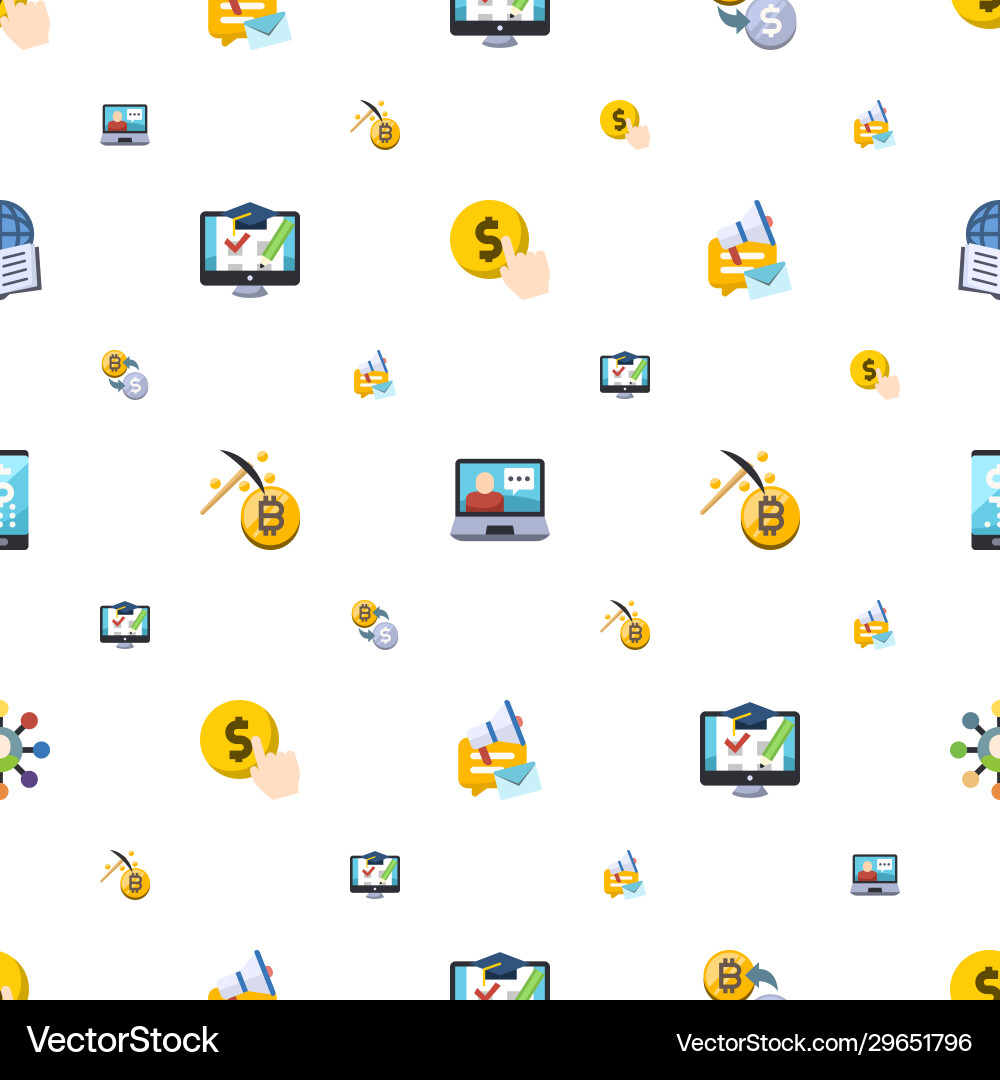 Commerce icons pattern seamless included editable Vector Image