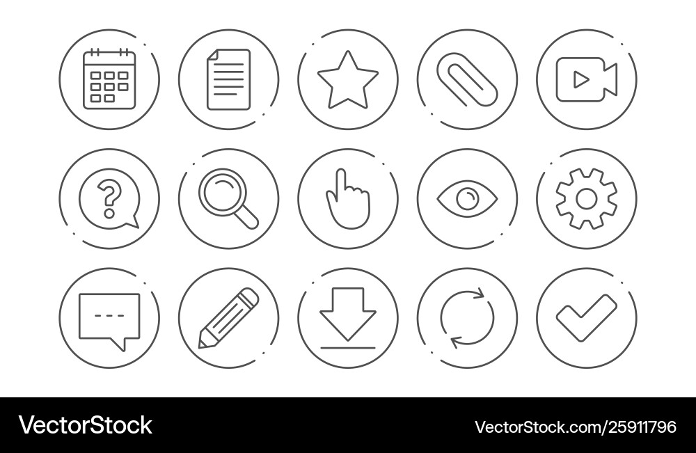 Document calendar and question mark line icons vector image