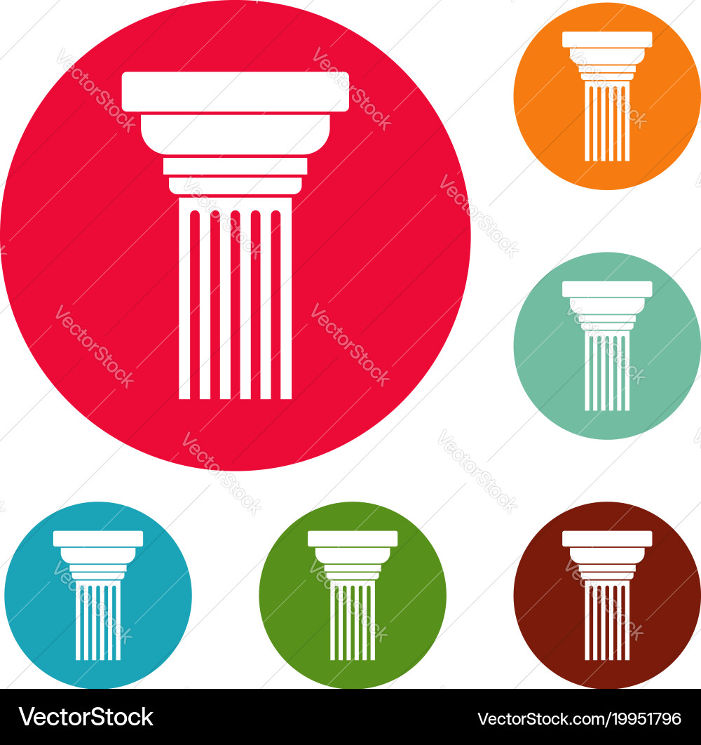 Expanding column icons circle set vector image