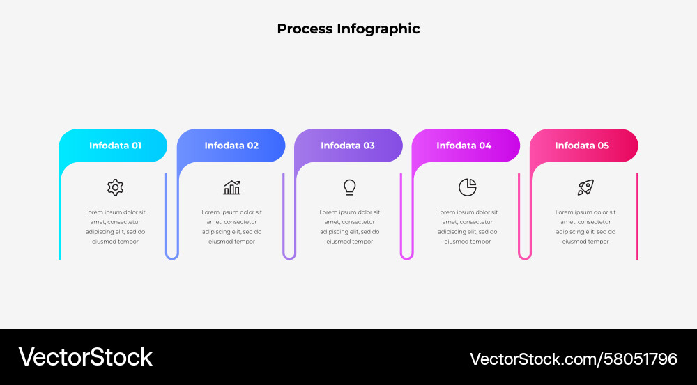 Five Step Workflow Infographic Vector Image